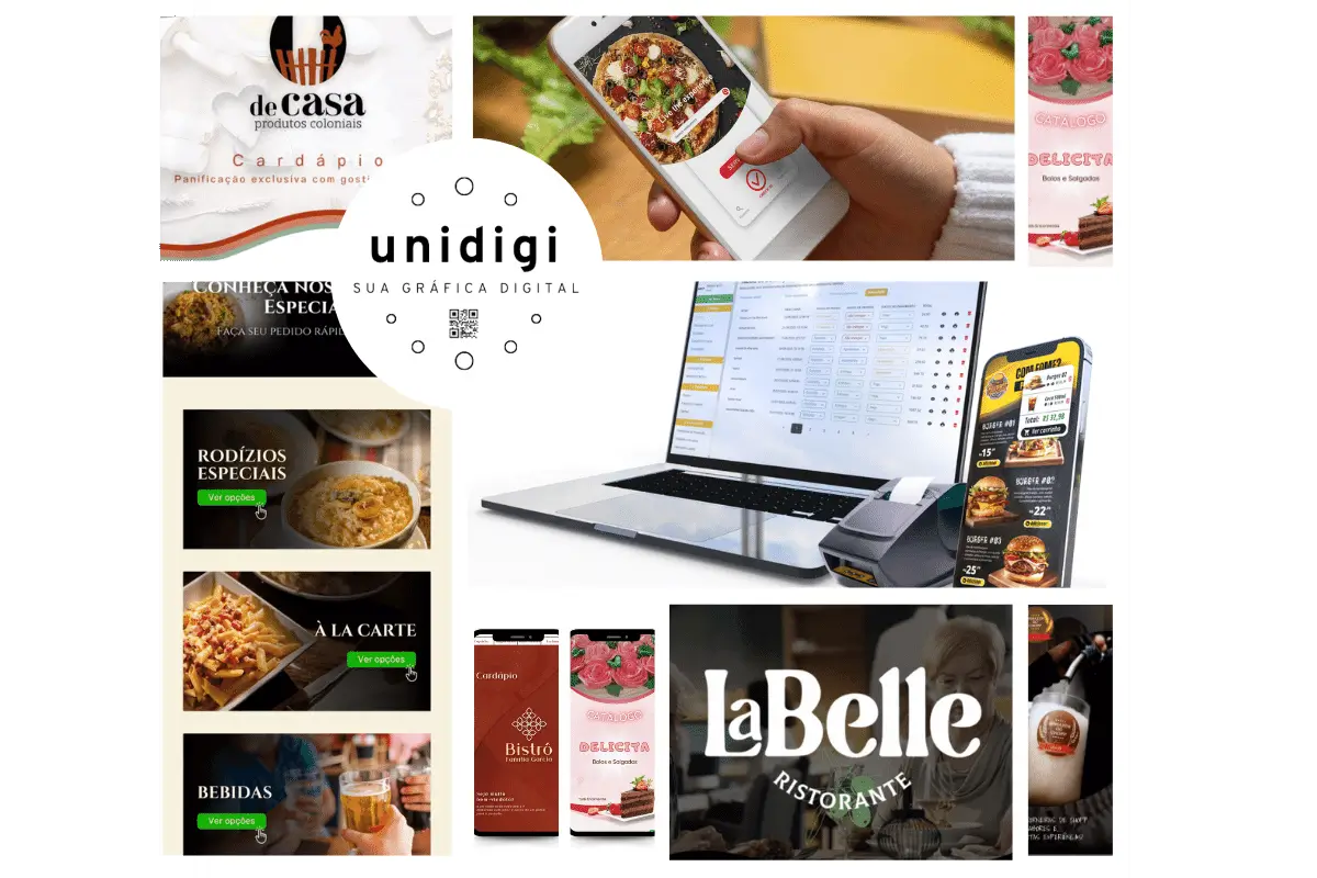 Imagem com vaário produtos que a Unidigi oferece
